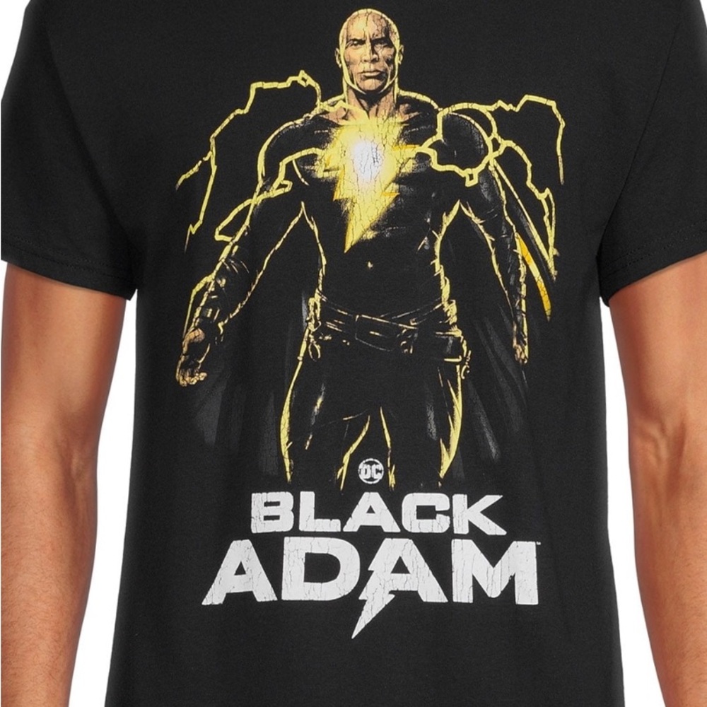 DC Black Adam Lightning T-Shirt - Black and Yellow